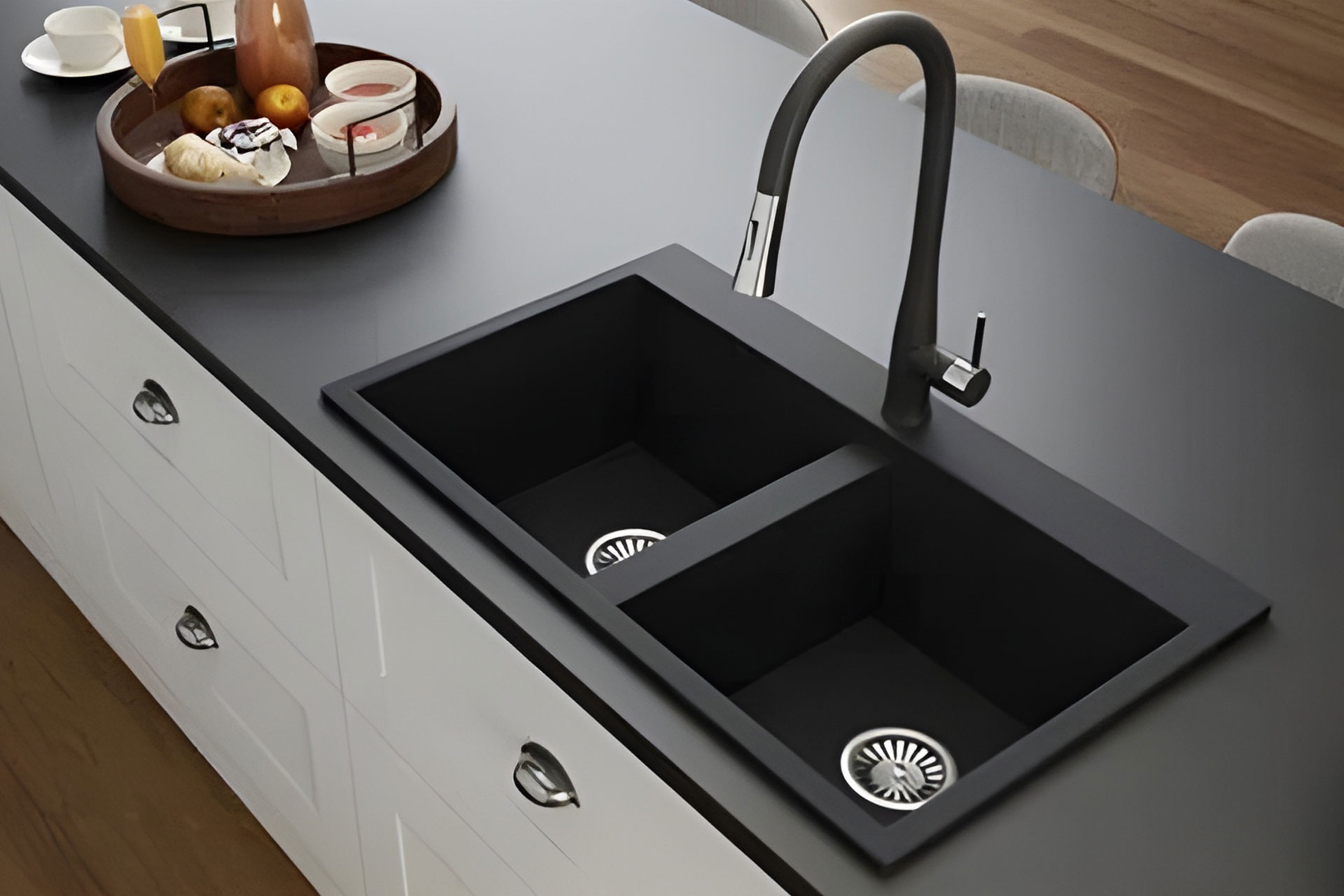 سینک گرانیتی مات؛ انتخابی شیک و مدرن برای آشپزخانه های لوکس