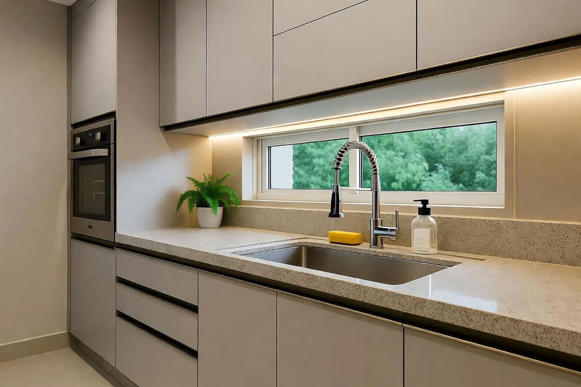 جدیدترین چیدمان آشپزخانه؛ نگاهی به طراحی مدرن و نقش سینک گرانیتی در زیبایی فضا