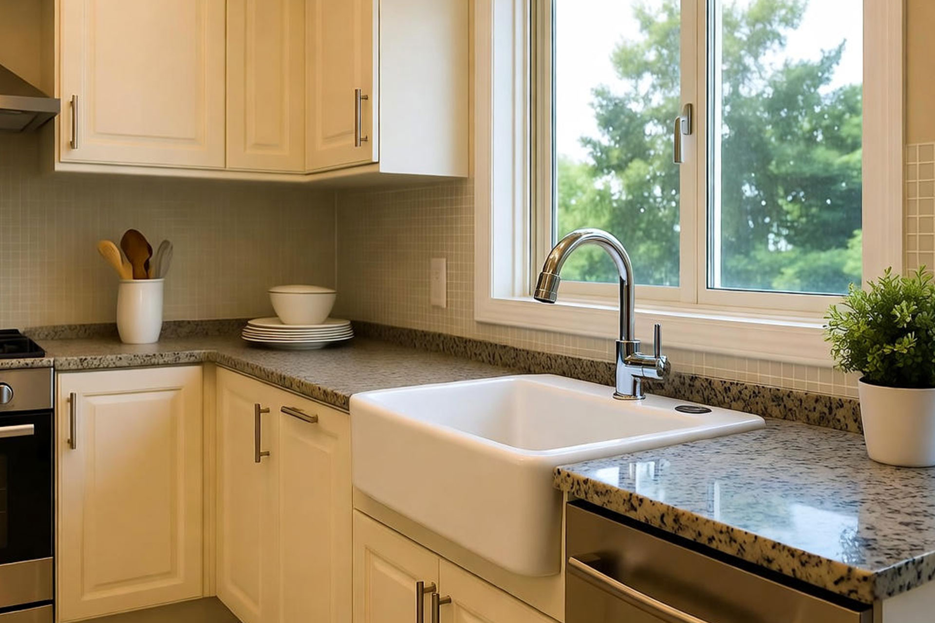 چیدمان آشپزخانه کوچک؛ ترفندهایی برای زیباسازی فضا و انتخاب سینک گرانیتی مناسب